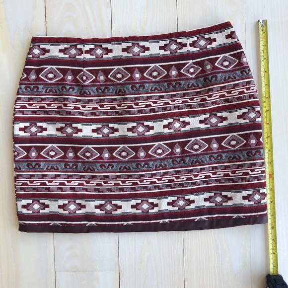 5/48 Print Skirt Faux Leather Trim 10 NWOT - Picture 3 of 7